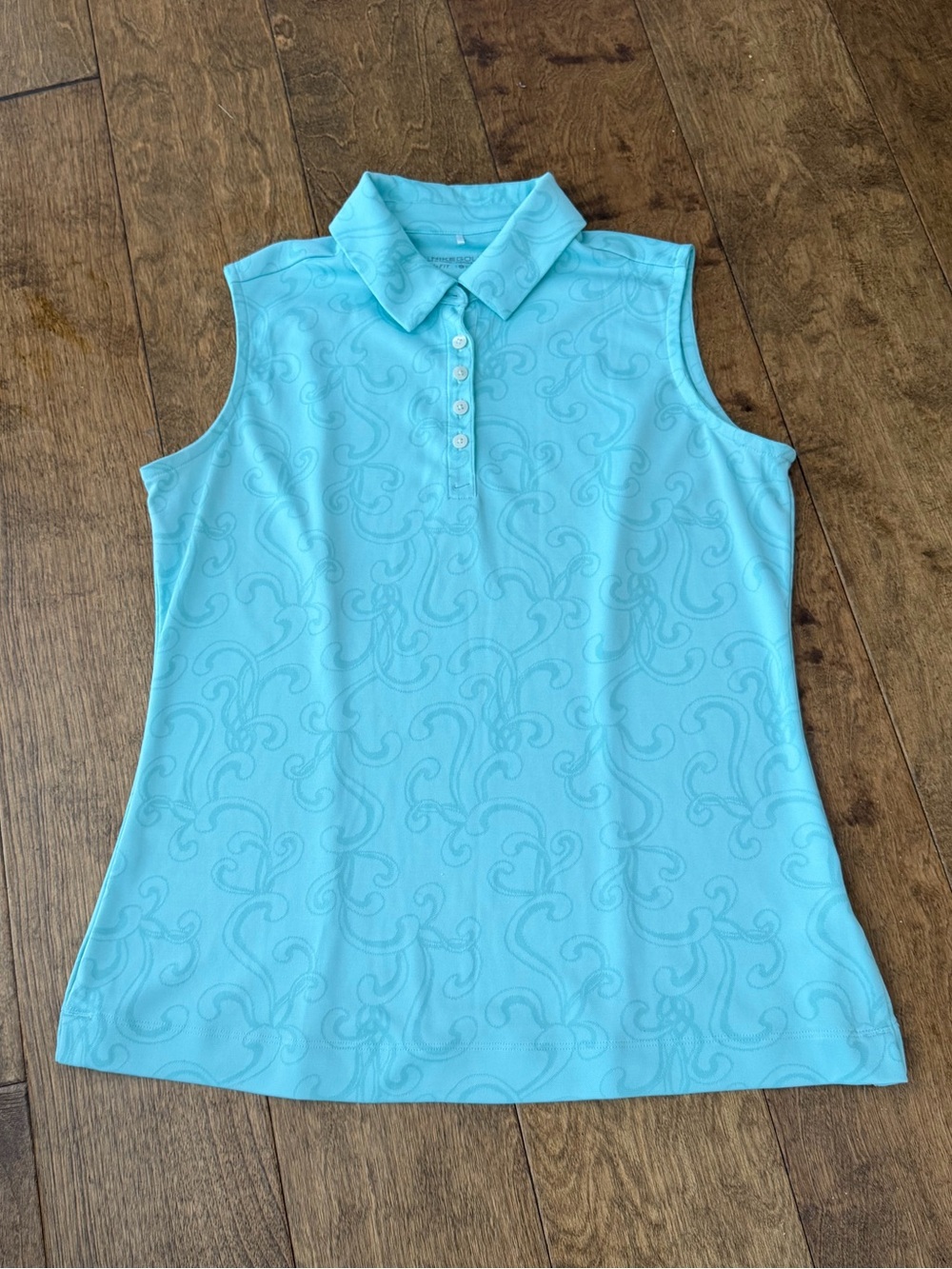Nike Dri-Fit Golf Polo Women’s LARGE Mint Green Paisley Jacquard